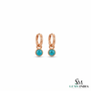 Round Turquoise Hoop Earrings - Dainty Gemstone Jewelry for Women