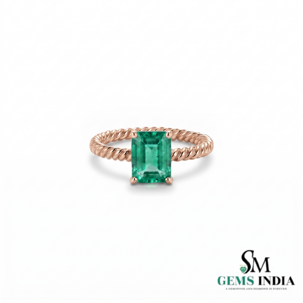 Minimalist Emerald Cut Emerald Gold Ring – Gift For Her