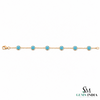 Round Turquoise Blue Gemstone Station Bracelet – Luxury Statement Jewelry For Her