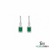 Emerald Cut Emerald Diamond Halo Huggie Hoop Drop Earrings - Emerald Drop Earrings