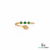 Three Round Emerald Open Wrap Ring With Leaf Detail - Nature Inspired Fine Jewelry