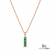 Doppelter Smaragd-Ring in offenem Design aus 14 Karat Gold – Band mit quadratisch und rund geschliffenen grünen Edelsteinen
