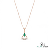 Pear Emerald Pendant With Diamond Accent – Elegant Statement Jewelry For Her 
