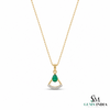 Pear Emerald Pendant With Diamond Accent – Elegant Statement Jewelry For Her 