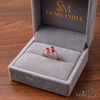 Heart Shaped Ruby Ring with Diamond Accent Band – Elegant Gemstone Jewelry