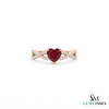 Ruby Heart Cocktail Ring with Diamond – Luxury Romantic Jewelry Gift for Her