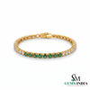 Luxury Round Emerald & Diamond Tennis Bracelet - Fine Jewelry for Women