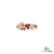 Ruby Floral Vine Ring with Diamond Accent Leaves – Elegant Gemstone Jewelry