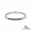 Luxury Round Emerald & Diamond Tennis Bracelet - Fine Jewelry for Women