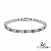 Luxury Round Emerald & Diamond Tennis Bracelet - Classic Luxury Bracelet