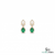 Oval Emerald Stud Earrings With Diamond Halo & Floral Design – Elegant Fine Jewelry