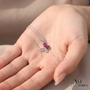 Elegant Pear Ruby Double Drop Pendant With Diamond Accents – Fine Jewelry Gift For Her