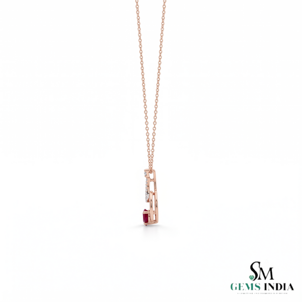 Oval Ruby & Diamond Pendant With Teardrop Design – Luxury Jewelry For Women