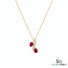 Pear Cut Ruby Pendant With Diamond - July Birthstone Jewelry