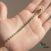 Oval Emerald & Diamond Tennis Bracelet - Anniversary Gift for her