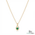 Round Emerald & Diamond Pendant With Elegant Curved Design - Fine Jewelry Gift For Her
