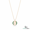 Luxury RoundEmerald & Diamond Pendant - Green Gemstone Jewelry
