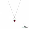Oval Ruby & Diamond Pendant With Teardrop Design – Luxury Jewelry For Women