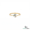 Marquise Opal Halo Ring with Diamond - Promise Ring For Her