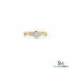 Round Opal & Diamond Criss Cross Ring – Everyday Ring for Women