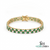 Princess Cut Emerald & Baguette Diamond Double Row Tennis Bracelet