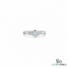 Round Opal & Diamond Criss Cross Ring – Everyday Ring for Women