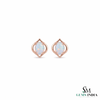 Oval Opal Stud Earrings With Geometric Openwork Design – Timeless Fine Jewelry