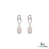 Oval Opal Drop Earrings With Diamond Accent – Luxury Fine Jewelry For Her