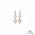 Oval Opal Drop Earrings With Diamond Heart Accent – Elegant Gold Dangle Earrings