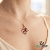 Vintage Oval Ruby & Diamond Filigree Pendant – Elegant Statement Jewelry