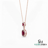 Oval Ruby & Diamond Halo Pendant - Elegant Fine Jewelry for Women