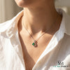 Natural Pear Cut Emerald & Diamond Infinity Pendant - Elegant Anniversary Gift
