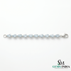 Pear Shaped Minimalist Aquamarine Link Bracelet - Anniversary Gift Bracelet for Her