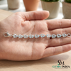 Pear Shaped Minimalist Aquamarine Link Bracelet - Anniversary Gift Bracelet for Her
