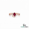Natürlicher Rubin- und Diamant-Eulenring aus massivem 18-karätigem Gold, eleganter Eulenform-Ring