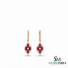 Ruby and Diamond Marquise Drop Earrings - Elegant Gemstone Jewelry for Women