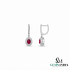 Luxury Oval Ruby and Diamond Dangle Earrings - Luxury Statement Jewelry