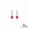 Luxury Oval Ruby and Diamond Dangle Earrings - Luxury Statement Jewelry