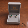 Princess Cut Emerald Green Geometric Stud Earrings - Fine Jewelry Earrings