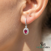 Luxury Oval Ruby and Diamond Dangle Earrings - Luxury Statement Jewelry