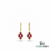 Ruby and Diamond Marquise Drop Earrings - Elegant Gemstone Jewelry for Women