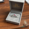 Natural Ruby & Diamond Crossover Ring in 14K Gold - Gift for Her