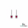 Luxury Oval Ruby and Diamond Dangle Earrings - Luxury Statement Jewelry