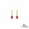 Luxury Oval Ruby and Diamond Dangle Earrings - Luxury Statement Jewelry