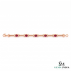Natural Ruby & Diamond Twisted Rope Link Bracelet in 14K Gold - Anniversary Gift