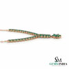 Elegant Oval Emerald Station Necklace - Gift for her