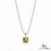 Minimalist Square Solitaire Peridot - Green Gemstone Jewelry