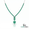 Elegant Oval Emerald Station Necklace - Gift for her