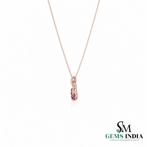 Natural Round Ruby Diamond Accent Swirl Pendant - Fine Jewelry for Women