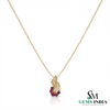 Natural Round Ruby Diamond Accent Swirl Pendant - Fine Jewelry for Women